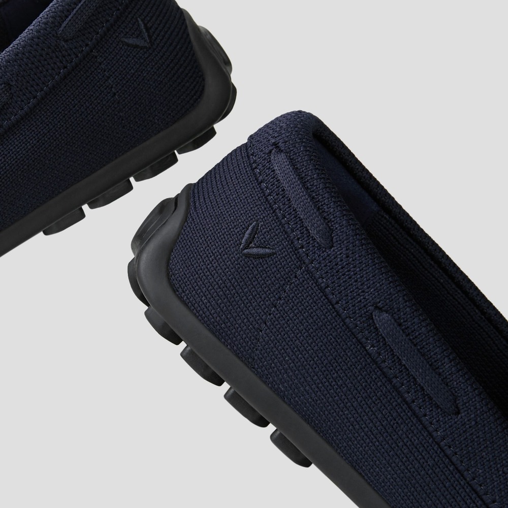 Vivaia Navy Knit Loafers Square Toe Driving Mocs Blue Bow Flats New US 9 EU 40 - Picture 14 of 15